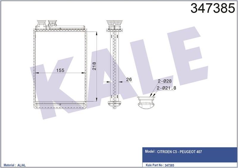 Kale 347385 Kalorifer Radyatörü P407-C5 Iıı-C6 04-