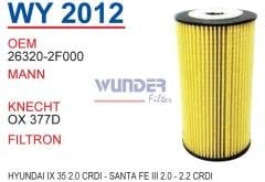 WUNDER WY2012 YAĞ FİLTRESİ - KiA SORENTO II 2,0-2.2 CRDİ -KIA SPO