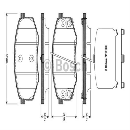 Bosch 986494692 Fren Balatası Ön İx20  2010 Sonrası / Soul 13-