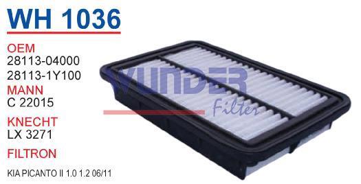 WUNDER WH1036 HAVA FİLTRESİ - KİA PİCANTO II -1.0 , 1.2 , 06/11