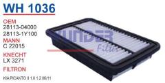 WUNDER WH1036 HAVA FİLTRESİ - KİA PİCANTO II -1.0 , 1.2 , 06/11