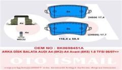 Trw Gdb1765 Fren Balatası Arka A4 2007 Sonrası A5 2007 Sonrası  Q5 08-