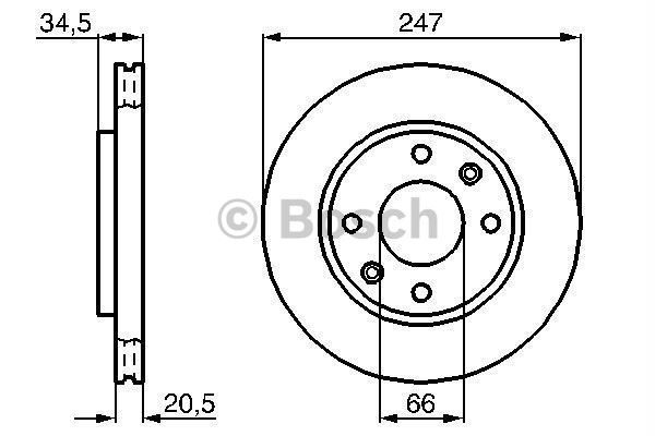 Bosch 986478370 Fren Diski Ön 106 1991 Sonrası 205 1986 Sonrası 206 1998 Sonrası 306 1993 Sonrası 309