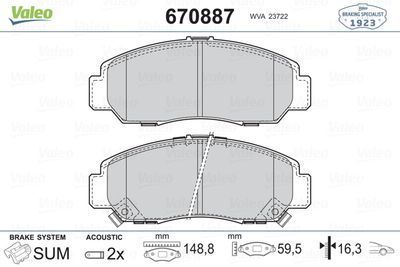 VALEO 670887 ÖN BALATA HONDA CIVIC SEDAN (07-11)- FRV  07=-
