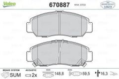 VALEO 670887 ÖN BALATA HONDA CIVIC SEDAN (07-11)- FRV  07=-