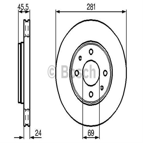 Bosch 986478493 Fren Diski Ön Carısma 1995 Sonrası / S40 1995 Sonrası V40 1995 Sonrası Haval