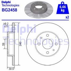 Delphi Bg2458 Fren Diski Ön 500 2area 96-007 Sonrası Tempra 2.0 Slx Tıpo M