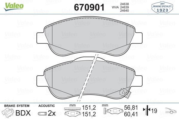 VALEO 670901 ÖN BALATA HONDA CRV III 2.0  (07=-12=- VTEC-2.2 İ CT