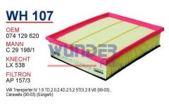 WUNDER WH107 HAVA FİLTRESİ - VOLKSWAGEN TRANSPORTER T4 (SÜNGERLi)