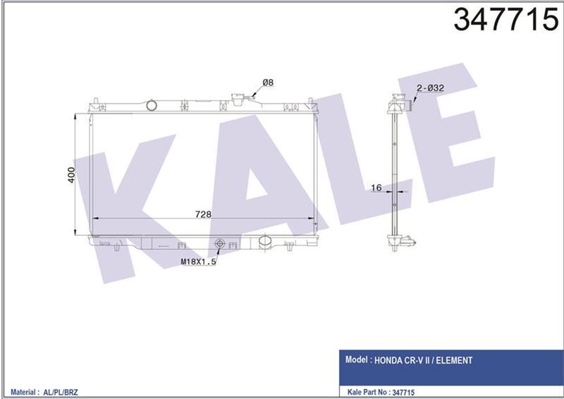 Kale 347715 Radyatör Al/Pl/Brz Cr-V Iı-Element Mt