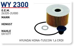 WUNDER WY2300 YAĞ FİLTRESİ - KİA CEED 1,6 CRDİ