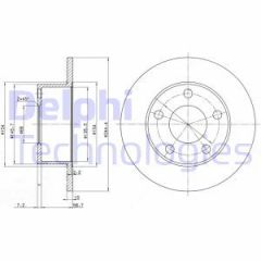 Delphi Bg2746 Fren Diski Arka A6 1997-2005 Düz 245Mm