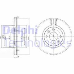 Delphi Bg2872 Fren Diski Ön 406 1995 Sonrası / Xantıa 1993 Sonrası Havalı 283Mm