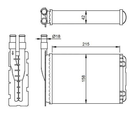 Kale 0581842Al Kalorifer Radyatörü R9 R11 2 Sıra Cu Pl 212X156