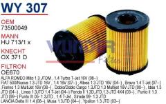 WUNDER WY307 YAĞ FİLTRESİ - OPEL CORSA C 1.3 CDTI