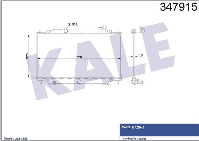 Kale 347915 Radyatör Al/Pl/Brz 3 Mt