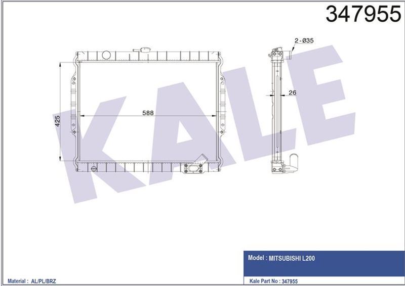 Kale 347955 Radyatör Al/Pl/Brz L200 Mt