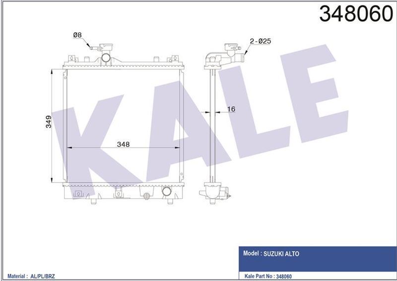 Kale 348060 Radyatör Mekanık Alto 1.1 04-08 17700-79F00
