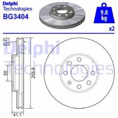 Delphi Bg3404 Fren Diski Ön Astra G 1998 Sonrası Havalı 256Mm