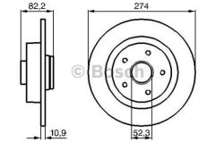 Bosch 986478744 Fren Diski Arka Laguna Iı 2001 Sonrası Düz 274Mm