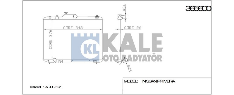 Kale 365600 Radyatör Swıft Iıı Al Pl Brz 375X548X26