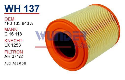 WUNDER WH137 HAVA FİLTRESİ - AUDİ A6 2.0 Tdi