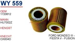 WUNDER WY559 YAĞ FİLTRESİ - FORD RANGER 2,2 - 3,2 TDCİ