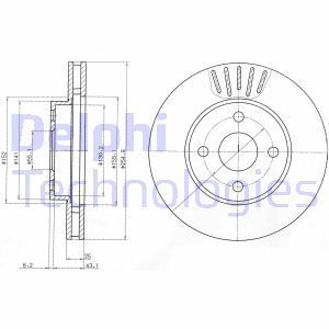 Delphi Bg3781 Fren Diski Ön Corolla 2003-2007 Benzinlı Havalı 255Mm