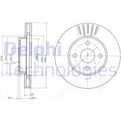 Delphi Bg3781 Fren Diski Ön Corolla 2003-2007 Benzinlı Havalı 255Mm