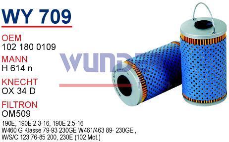 WUNDER WY709 YAĞ FİLTRESİ - MERCEDES 123 - 201 KASA 190-200 102 M