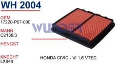 WUNDER WH2004 HAVA FİLTRESİ - HONDA CİVİC V - VI 1,6 VTEC