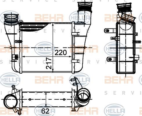 BEHR 8Ml376899-121 Turbo Radyatörü A4 2.0Tdı Tfsı 04-08 -Seat Exe