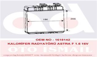 VALEO 812222 KALORIFER RADYATÖRÜ ASTRA G 98- ZAFIRA A 97- ZAFIRA