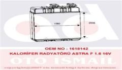 VALEO 812222 KALORIFER RADYATÖRÜ ASTRA G 98- ZAFIRA A 97- ZAFIRA