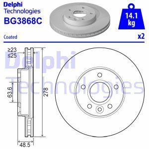 Delphi Bg3868C Fren Diski Ön (5D 278Mm) Focus Iı-Iıı C-Max S40 V5