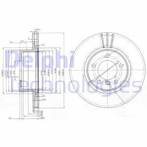 Delphi Bg3870 Fren Diski Ön Bmw 5 E60 E61 2004 Sonrası  Takım Havalı 310Mm