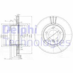 Delphi Bg3870 Fren Diski Ön Bmw 5 E60 E61 2004 Sonrası  Takım Havalı 310Mm