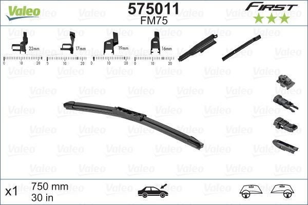 Valeo 133811 Silecek Seti Multıconnectıon Flat Blade Fm75 750 Mm