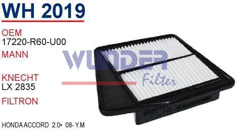 WUNDER WH2019 HAVA FİLTRESİ - HONDA ACCORD 08- Y.M