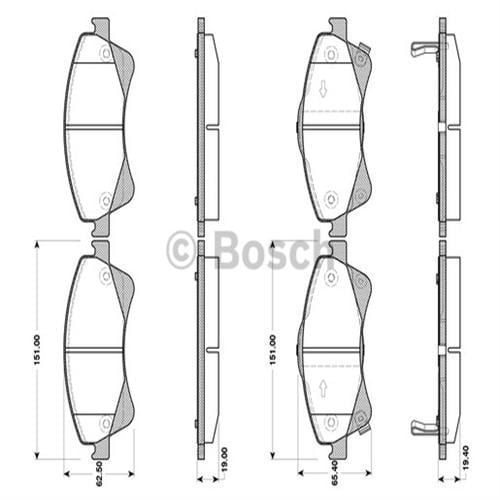 Bosch 986495106 Fren Balatası Ön Aurıs 07-12 Verso 2008 Sonrası Avensıs 08