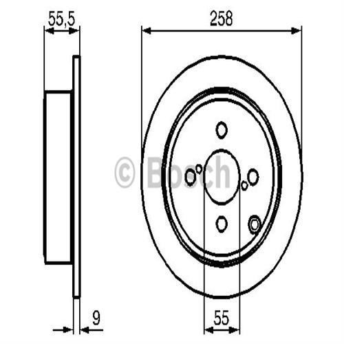 Bosch 986479086 Fren Diski Arka Corolla 2003-2007 Benzinlı Düz 258Mm