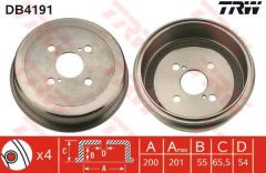Trw Db4191 Fren Kampanası Corolla 88-92 Corona 87-89 Carına 1983 Sonrası C