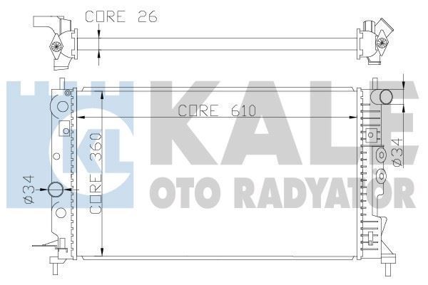 Kale 374100 Su Radyatörü Vectra B 2005 Sonrası 2.5 V6 24V 2.6 V6 24V Mt Ac