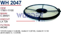 WUNDER WH2047 HAVA FİLTRESİ - TOYOTA COROLLA 1.3 KARB.