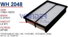 WUNDER WH2048 HAVA FİLTRESİ - TOYOTA COROLLA 1.6 i