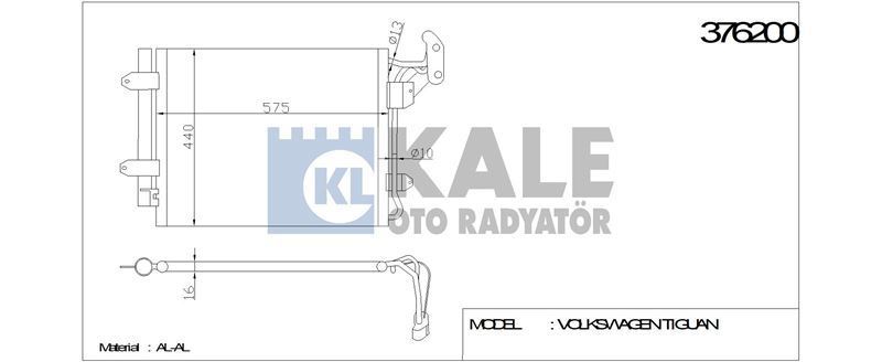 Kale 376200 Klima Radyatörü Tıguan 2007 Sonrası 540X450X16