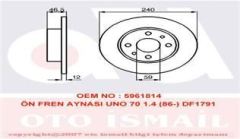 Valeo 186157 Fren Diski Ön Uno 70 Düz 240Mm