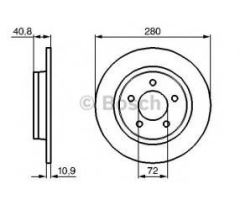 Bosch 986479181 Arka Fren Aynası Duz Mazda Iıı 2,0 10/03=- Mazda