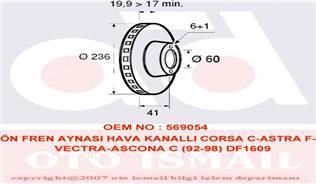 Valeo 186188 Fren Diski Ön Astra F 1991 Sonrası Vectra A 1988 Sonrası Corsa A 1982 Sonrası C