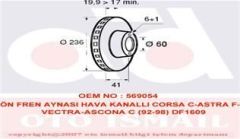 Valeo 186188 Fren Diski Ön Astra F 1991 Sonrası Vectra A 1988 Sonrası Corsa A 1982 Sonrası C
